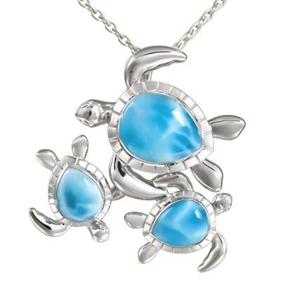 turtle larimar necklace